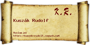 Kuszák Rudolf névjegykártya
